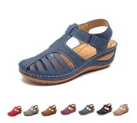Genérico Closed Toe Sandals for Women 2026 Comfortable Dressy Summer Platform Wedges Ankle Strap Orthopedic Wide Width Breathable Casual Walking Shoes (blue,41)