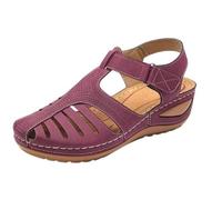 Genérico Closed Toe Sandals for Women 2026 Dressy Summer Orthopedic Wide Width Dressy Summer Lightweight Walking Shoes Casual Slip On Fisherman Walking Sandal (Purple,39)