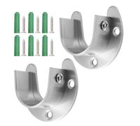 Genérico Closet Rod Holder - Closet Pole Socket, Hanging Rail Bracket, Stainless Steel 32mm Hanger End, 2pieces Closett Rod End Supports For Bedroom Dorm Room Home Laundry Bathroom Clothing Window