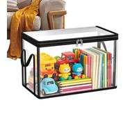 Genérico Closet Storage Bins - PVC, Clear Waterproof Handle Lid Large Capacity Organizer Lightweight | Moving Bag Book Container For Bedroom, Office, Dorm, Camping, Travel, School