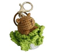 Genérico Clothes-dressing Capybara Key Ring Cartoon Yarn Crochet Small Doll