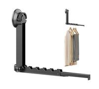Generico Clothes Drying Rack Wall Mounted, Suction Cup Folding Clothing Rack, Space-Saving Retractable Coat Hanger Holder, Ideal for Balcony and Travel, 12.2x9.45 inches