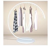 Genérico Clothes Rack Heavy Duty - Clothing Displays Rack - Metal Garment Rack Round with Stable Base - Commercial Clothes Rack for Retail Stores (Color : White, Size : 150cm)