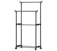 Genérico Clothes Storage Rack - Organizer Stand for Home Use | Metal Frame with Bottom Shelf, Rolling Heavy Duty Design, Space Saving Solution for Blankets Shoes Towels, Closet Entryway