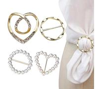 Genérico Clothing Buckle Set - 4pcs Metal Scarf Ring Clip, T-Shirt Tie Fastener, Bottom Clasp, Stylish Wrap Holder For Women | Adjustable Dress Shirt Cinch Accessory For Sweater Tunic Necklace Top