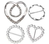 Genérico Clothing Buckle Set - 4pcs Metal Scarf Ring Clip, T-Shirt Tie Fastener, Bottom Clasp, Stylish Wrap Holder For Women | Adjustable Dress Shirt Cinch Accessory For Sweater Tunic Necklace Top