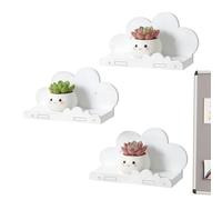 Genérico Cloud Wall Shelf, Floating Storage Set, 3 Pieces 29.5x9.4x15cm Nursery Display for Room Organization, Wall Mount with Space Saving Design, Cute Decor Storage, Home Room Daily Use