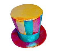 Genérico Clown Hat, Rainbow Stripe Top Hat, 9.84 Inches Easily Wear, Crazy Carnival Costume, Colorful Design, Adjustable Fit for Kids, Adults, All Ages, Party, Festive Events