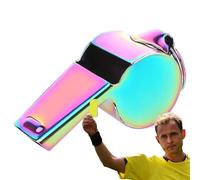 Genérico Coaches Whistles, Stainless Steel Sports Whistles with Lanyard, Loud and Crisp Sound Whistle To Referees &Trainers For Football, Volleyball, & Outdoor Activities, 0.79x1.77x0.71 Inches