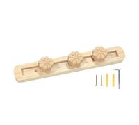 Genérico Coat Rack Wall Mount - Wooden Jacket Clothes Organizer | Towel Racks With 3 Movable Hooks | Slideway Hanging Hanger, Adjustable Wood Peg Rail For Entryway Kitchen Closet Bathroom