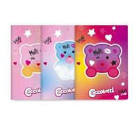 Generico Coccolotti Love & Tell, juego de 3 cuadernos A4 1R sin margen, diseño Kawaii con osos