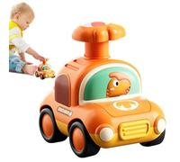 Generico Coche de empuje para niños, Coche de empuje - Juguete de coche Go Press para niños | Pequeña máquina Press Go de diseño de dibujos animados con silbato para, coche pequeño a para niñas y b
