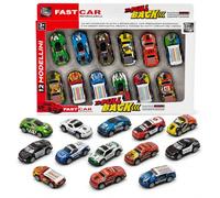 Generico Coches para niños Juego de 12 coches de calidad superior a retrocarga Mini modelos deportivos cm 6,5 coches de juguete Die Cast Pull Back coche de carreras para niños Super rápido (a)