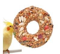 Genérico Cockatiel Treats - 1.9 in Bird Treats | Bird Cage Toys | Parrot Chew Sticks | Grain Teether Donut Shape Foraging Enrichment For Aviary Lovebirds and Parakeets Activity Play |