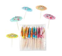 Genérico Cocktail Umbrellas - Cocktail Umbrella | 50 Pieces Multiple Tropical Colors | Tropical Hawaiian Tiki Party Decoration Accessory, Fruit Skewer Toppers Sticks for Beverages