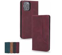Genérico Coconuet Magnetic Flip Case for iPhone, Exquisite Magnetic Flip Wallet Leather for iPhone Case, for All Pro MAX (Red,for 15Pro)