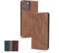 Genérico Coconuet Magnetic Flip Case for iPhone, Exquisite Magnetic Flip Wallet Leather for iPhone Case, for All Pro MAX (Brown,for 15Pro)