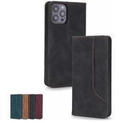 Genérico Coconuet Magnetic Flip Case for iPhone, Exquisite Magnetic Flip Wallet Leather for iPhone Case, for All Pro MAX (Black,for 15)