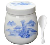 Genérico Coddled Egg Cups with Lids,220ml Porcelain Ceramic Egg Cooker,Steamed Eggs Dish Dessert Cups for Breakfast with a Twistable Ceramic Lid,Vintage Ceramics Soft Boiled Eggs Cooker (Light Blue)