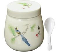 Genérico Coddled Egg Cups with Lids,220ml Porcelain Ceramic Egg Cooker,Steamed Eggs Dish Dessert Cups for Breakfast with a Twistable Ceramic Lid,Vintage Ceramics Soft Boiled Eggs Cooker (Blue Green)