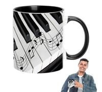 Generico Coffee Cup - 350 ml 3,74 x 3,15 pulgadas guitarra Piano Coffee Mugs, Musical Notes Design Mugs, Music Themed Drinkings Cups | Musical Lovers Decoration Home Office Using Accessories