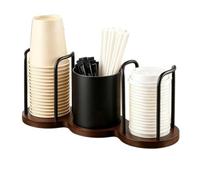 Genérico Coffee Cup Holder - 3 Compartments Wooden Stable Stand