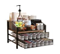 Genérico Coffee Cup Holder - 3-Tier Container for Pantries | Triple-Level Display Stand with Vertical Storage & Tiered Slots for Countertops, Desks, Kitchenettes and Espresso Stations