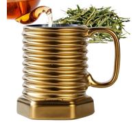 Genérico Coffee Mug - Ceramic Spiral Hexagonal Mug | 380ml Black Interior Latte Drinkware | Modern Industrial Style Black Ceramic-Lined Múg, Creative Bottle For Coffee Hot Cocoa (7.5x10.5cm)