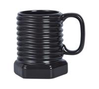 Genérico Coffee Mug - Ceramic Spiral Hexagonal Mug | 380ml Black Interior Latte Drinkware | Modern Industrial Style Black Ceramic-Lined Múg, Creative Bottle For Coffee Hot Cocoa (7.5x10.5cm)