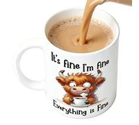 Genérico Coffee Mug Cup, Cow Pattern Ceramic, Ergonomic Comfortable Handle, 3.78x3.23x3.23 inches Cute Cow Print Design, Microwave Safe Quality for Tea Milk Coffee Juice Latte Beer Family Friends