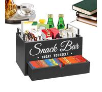 Genérico Coffee Organizer, Counter Coffee Stand Storage, 12.2x7.87x6.69 Inches, Display with Drawer, Wooden Space Saver, Multi-Compartment Design for Kitchen, Hotel, Restaurant, Home Beverage Station