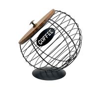 Genérico Coffee Pods Holder - Iron, 21cm Large Capacity Stand | Desktop With Lid, Storage Basket For Kitchen Counter, Party Bar And Fruit Display