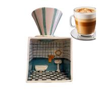 Genérico Coffee Pour Over Dripper - Manual Brew Filter Cone for Rich Flavor Extraction | Ceramic Cone with Spiral Rib Design, Reusable Brewing Device for Home Kitchen Coffee Making