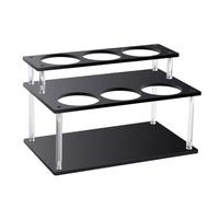 Genérico Coffee Syrup Rack - 2 Tier Countertop Storage Organizer | Black Acrylic Display Shelf Organizes Syrup Bottles Condiments Wine Liquor Bar Accessories For Kitchen Counter Space