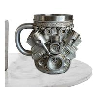 Genérico Coffee Travel Mug - Engine-Shaped Stainless Steel Cup | V8 Design Drinking Mug | Insulated Beverage Tumbler | Water Tea Hot Chocolate Whiskey Cocktails For Office Travel Garage Gift