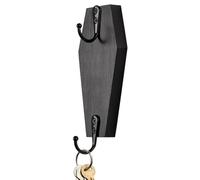 Generico Coffin Key Hooks - Wood, 5.71in Key Holder Gothic Wall Hook | Coffin-Shaped Decorative Keys Hanger, Functional Home Organizer for keys, small accessories, gothic decor, bedroom, office