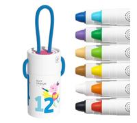 Genérico Coffret De Crayons De Couleur,12 Pièces Tournables Sans Aiguisage Lavables,Crayons Doux Et Fluides | Pour 3,35x3,35x6,42 PoucesRentrée Scolaire Idées Cadeaux Pour Fêtes Anniversaire Noël