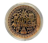 Generico Coin - Cake Coin | Monedas conmemorativas | Funny Challenge Coin Cake Coin for Thanksgiving, Christmas, Chinese New Year | Happy Birthday Coin - Colorful Happy Birthday Conmemorative Coin
