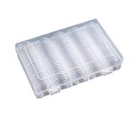Genérico Coin Storage Box, 100 Pieces Collector Display Organizer Set, Silver Dollar Holder with Round Capsules in 4 Sizes 20mm 25mm 27mm 30mm, Gasket-Protected Covers for Collection Supplies Storage