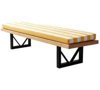 Genérico Cojín para Banco Cerveza Grueso 3cm,Funda de Poliéster Extraíble con Cremallera,Relleno de Esponja de Alta Resiliencia,para Bancos de Cerveza, Jardín, Terraza(Amarillo,140x23x3cm)