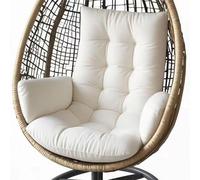 Genérico Cojín para Silla Colgante, Cojín para Columpio de Interior Cojín para Asiento de Jardín Cojín Lavable Cojín Grueso para Asiento de Silla Colgante,Blanca