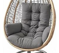 Genérico Cojín para Silla Colgante de Exterior, Cojín de Jardín Cojín para Columpio Colgante Asiento de Cesta Cojín Lavable para Asiento de Hamaca Mecedora Colgante,Dark Gray