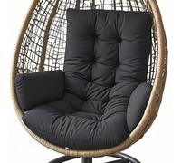 Genérico Cojín para Silla Colgante de Exterior, Cojín de Jardín Cojín para Columpio Colgante Asiento de Cesta Cojín Lavable para Asiento de Hamaca Mecedora Colgante,Negro