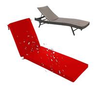Genérico Cojín para Tumbona De Exterior Lavable Impermeable,5cm/8cm De Grosor Protección UV,Cómodo Cojín para Tumbona para Muebles De Jardín con Suela Y Correas Antideslizantes,14,200x60x8cm
