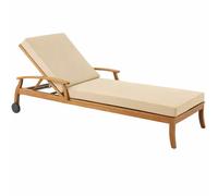 Genérico Cojín para Tumbona Exterior de Poliéster Impermeable, Colchoneta para Tumbona con Espuma 50D, 6 Cintas y Funda Extraíble, para Jardín, Terraza, Patio, Balcón y Piscina,Off White,190x60x8cm