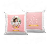 Genérico Cojin Personalizado Foto y Nombre Mi Primera Comunión Niña Niño Regalo Original (NIÑA Foto)