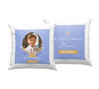 Genérico Cojin Personalizado Foto y Nombre Mi Primera Comunión Niña Niño Regalo Original (NIÑO Foto)