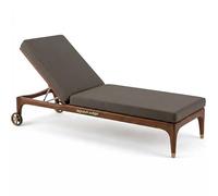 Genérico Cojín Tumbona Jardín Impermeable con Espuma 50D Alta Densidad, Colchoneta Tumbona Acolchado Grueso, Base Antideslizante & 6 Cintas, Asa de Transporte, Cojín Exterior,Gris,183x53x5cm