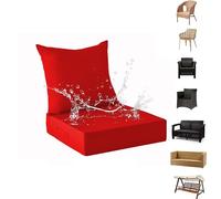 Genérico Cojines para Muebles de Jardín con Respaldo - Juego de 2 Cojines para Sillas Sillones Cojines para Exteriores Balcones Repelentes Al Agua para Coches Oficinas,O,pad60*60 * 8CMpillow60*55CM