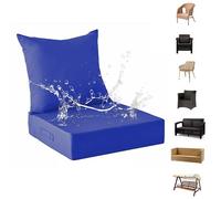 Genérico Cojines para Muebles de Jardín con Respaldo - Juego de 2 Cojines para Sillas Sillones Cojines para Exteriores Balcones Repelentes Al Agua para Coches Oficinas,E,pad60*50 * 10CMpillow60*60CM